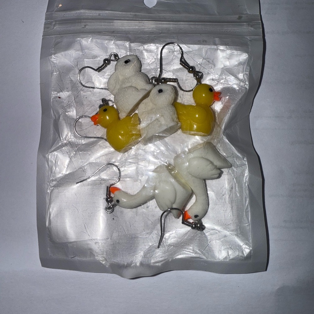 Duck, Goose, and Rabbit Earrings